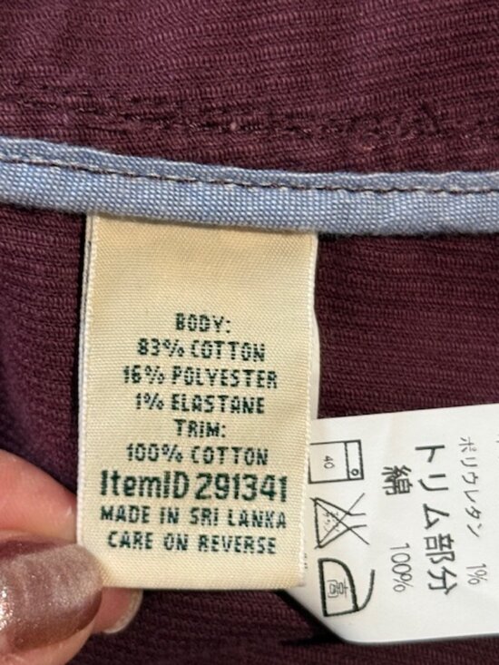 LL Bean Jacket Women Burgundy Button Down Corduroy Blazer Elbow Patch Med NWOT - Picture 15 of 16